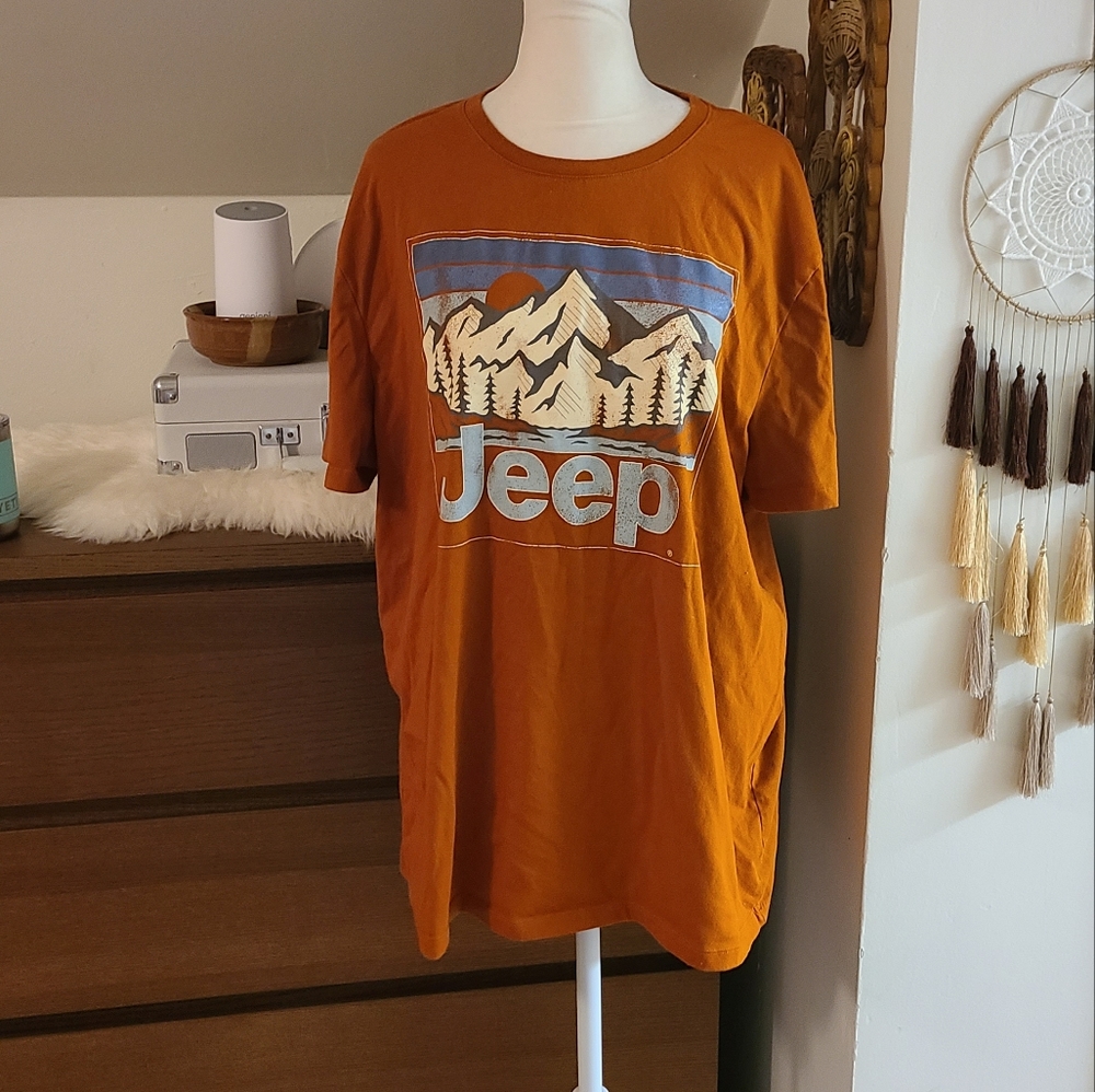 Burnt orange Jeep tee